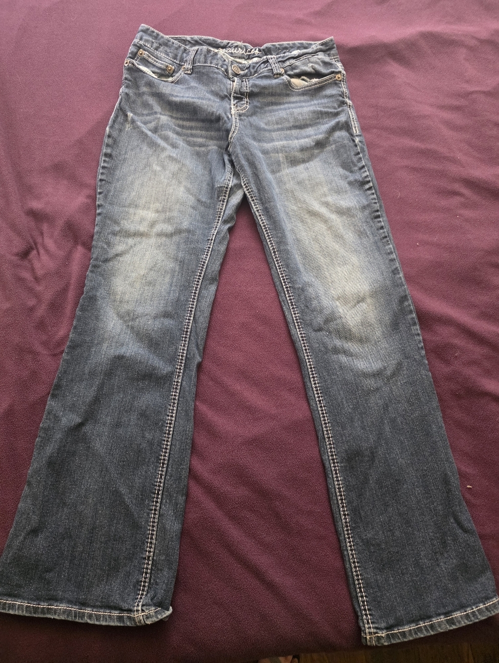 Maurices Jeans Womens 11/12 Long Bootcut Pocket Blue Denim Jeans